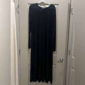 Natural Life Black Maxi Dress XL Cut-to-Length Boho Long Sleeve